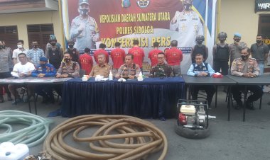 Polres Sibolga Ungkap Peran Ke 6 Tersangka kasus tindak pidana penyalahgunaan BBM KM CBM