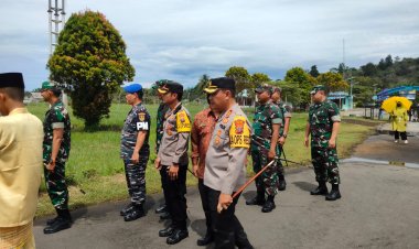 Kapolres Tapteng Sambut Kasdam I/BB Di Bandara Pinang Sori, Kunjungi Korem 023/KS