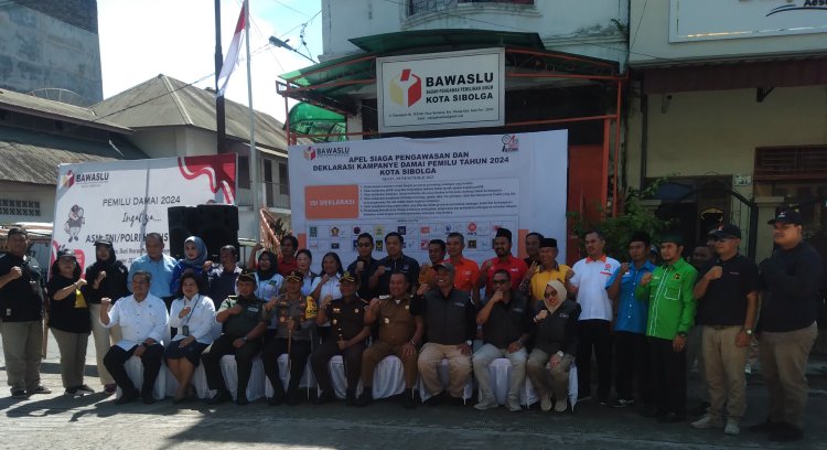 Bawaslu Sibolga Gelar Apel Siaga Pengawasan Dan Deklarasi Kampanye Damai Pemilu Tàhun 2024 
