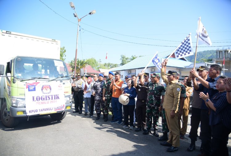 Bupati Tapteng Sugeng.R, Lepas Pendistribusian Logistik Pemilu