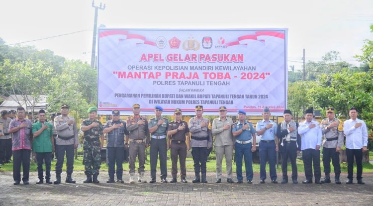 Pj Bupati Tapteng Hadiri Gelar Pasukan Operasi Kepolisian Mandiri Kewilayahan Mantap Praja Toba 2024