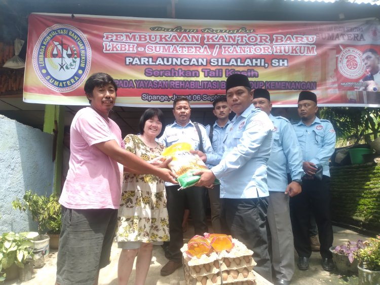 LKBH Sumatera Resmikan Kantor Baru &  Perbaharui Kepengurusan, Beri Bantuan Pada Yayasan Rehabilitasi Batu Hidup